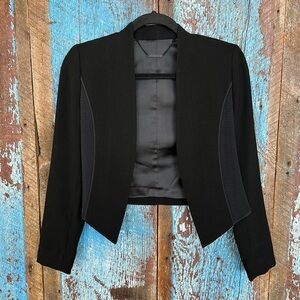 Elie Tahari Black Cropped Tuxedo Blazer Size 0